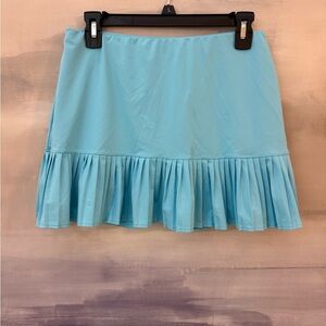 Tail Light Blue Pleated Mini Skirt